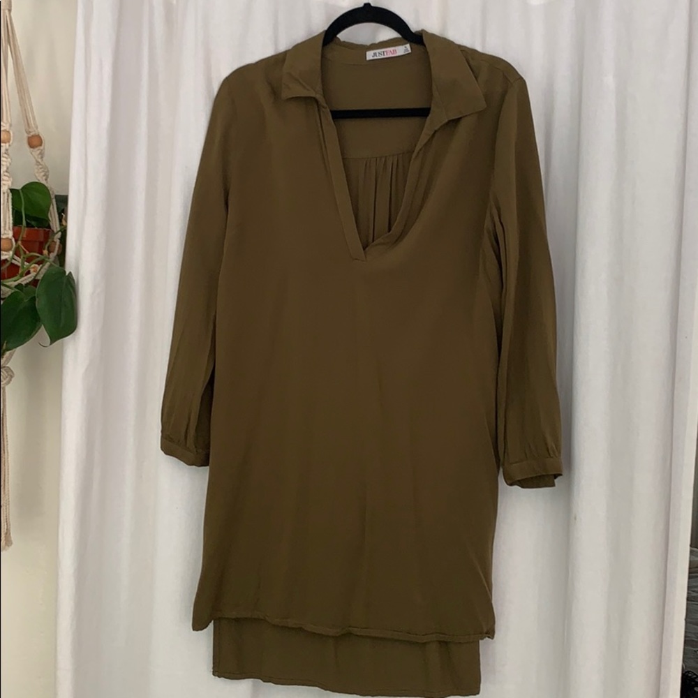 Olive Green Shirt Dress